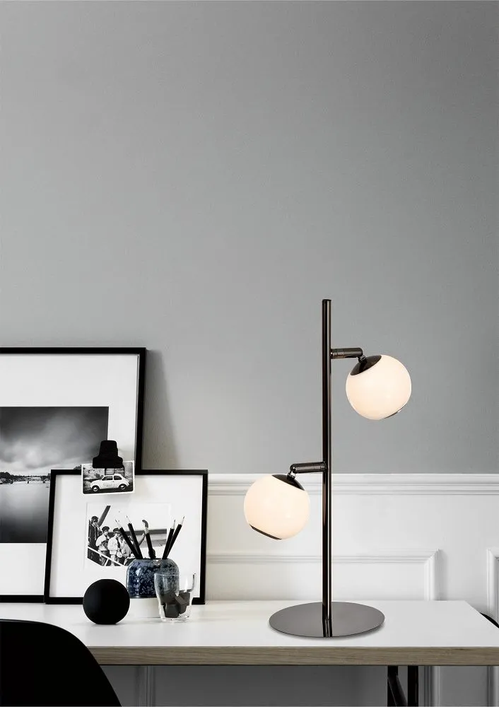 Lampa stołowa LUBERON dwójka LED czarny chrom — zdjęcie 2