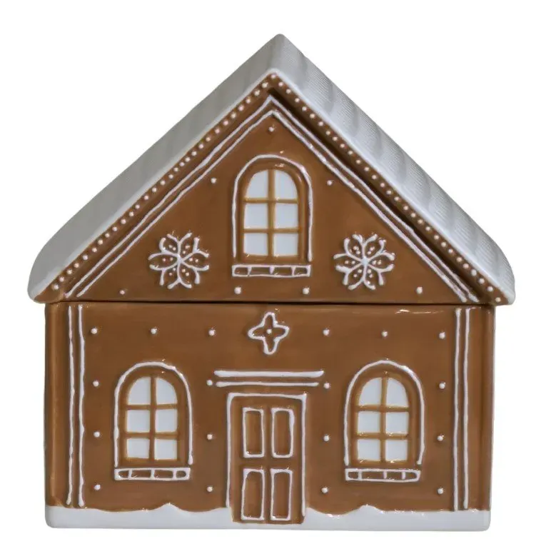 POJEMNIK ceramiczny DOMEK ręcznie malowany DUŻY wielokolorowy