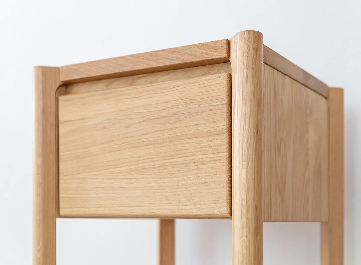 Stolik z szufladą niski dębowy CAMPI dąb olejowany - KULCA13