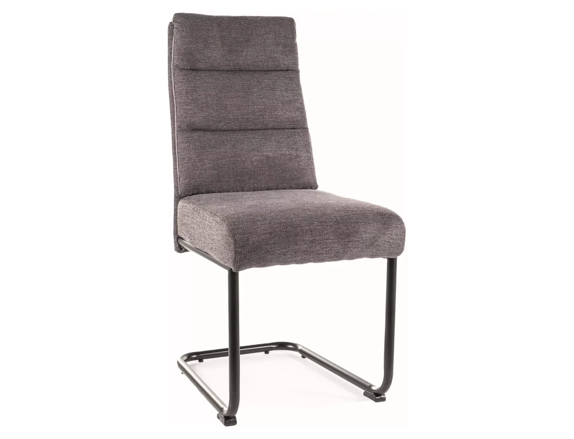 Krzesło tapicerowane BERRY Brego 18 szare czarny stelaż