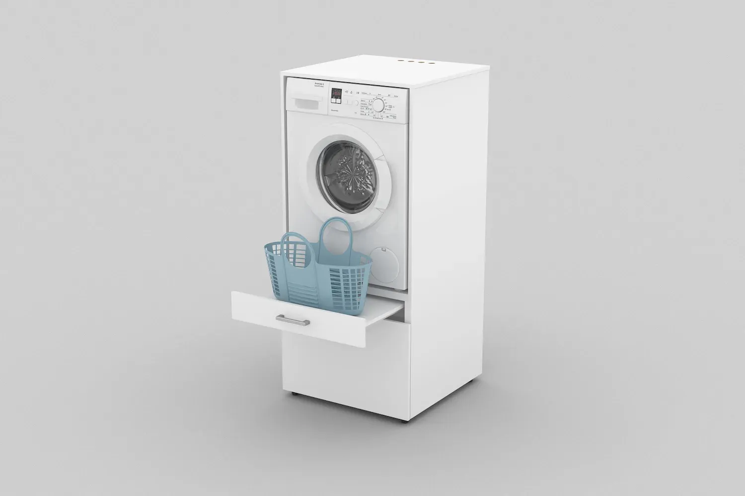 Zabudowa na pralkę lub suszarkę AZA wysuwana półka biała - 3097ME60