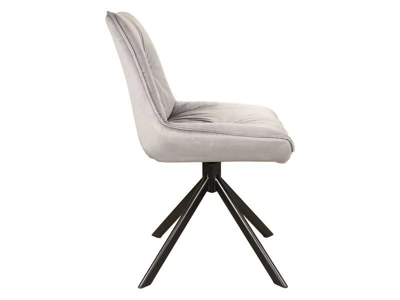 Krzesło obrotowe tapicerowane BOOGIE I VELVET szare pikowane - BOOGIEIVCSZ