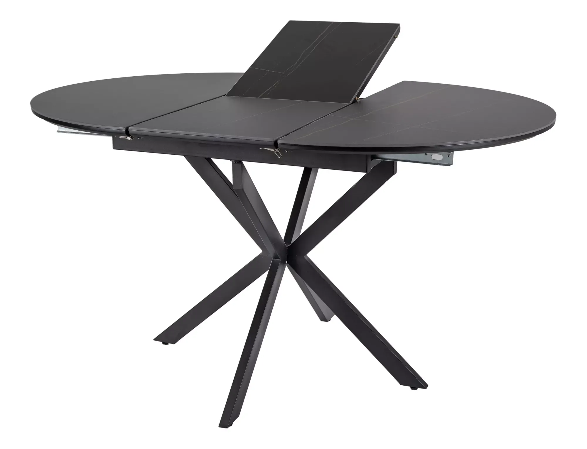 Stół okrągły rozkładany GASTON CERAMIC 100(135)x100 czarny - GASTONC100