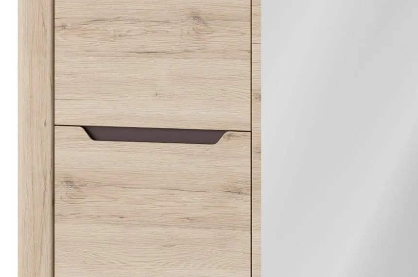 Szafa DESJO 6 3-drzwiowa z lustrem dąb sanremo 207x140x58cm - WG-100-0166