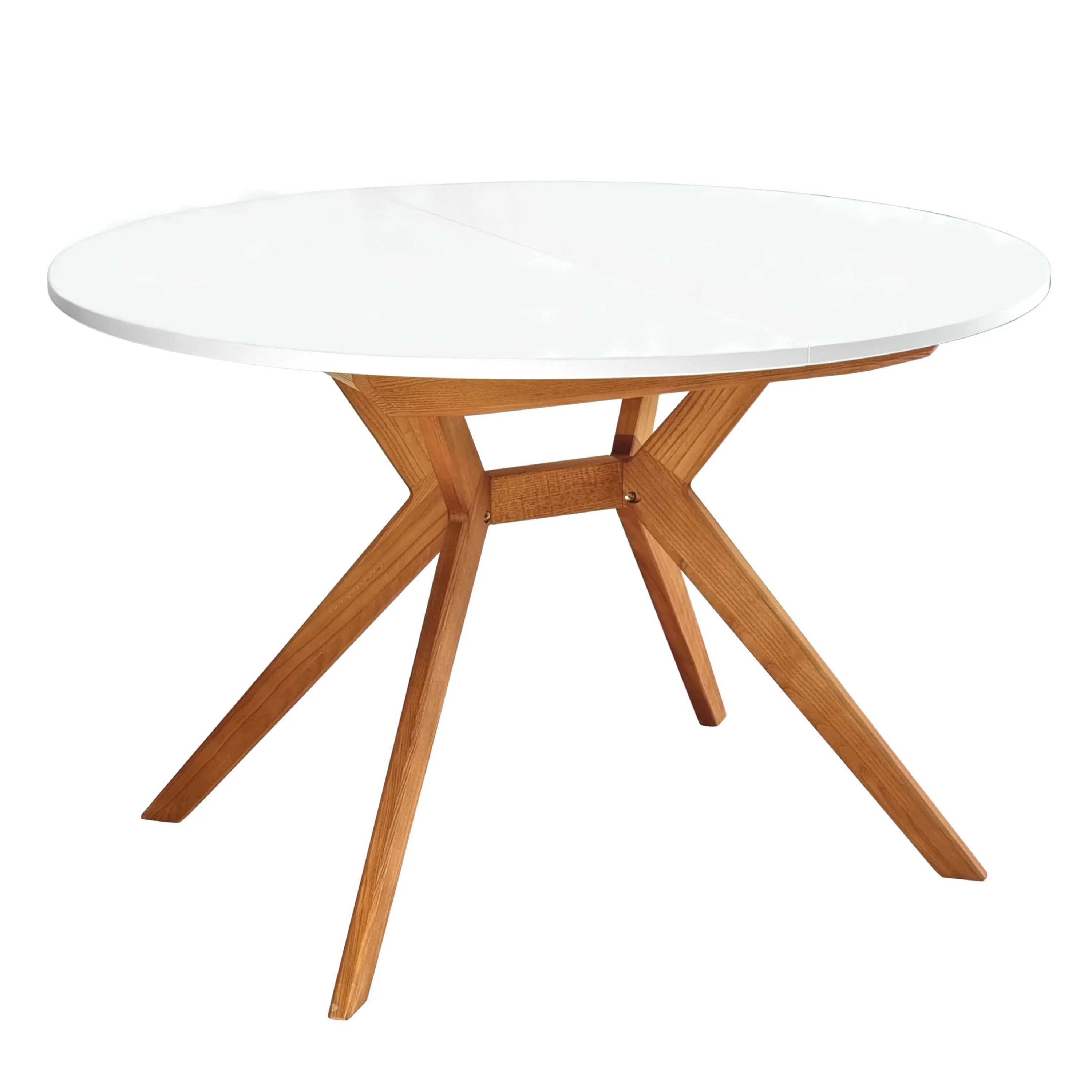 Okrągły stół rozkładany BUJU FI 110-160cm biały dąb