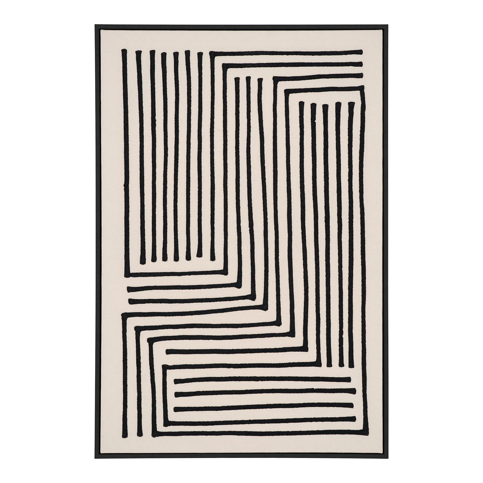 Obraz na płótnie LAPARI 3 rozmiar 60x90 cm beżowy czarny - 4981052