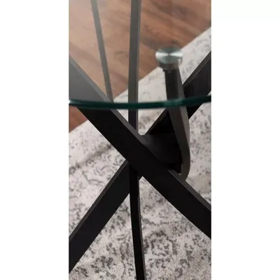 STOLIK KAWOWY AGIS A TRANSPARENTNY/CZARNY FI60X45 - AGISAC