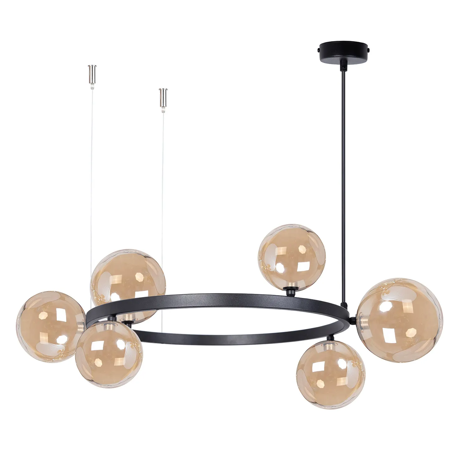 Lampa wisząca BOLERO 6 klosz bursztyn