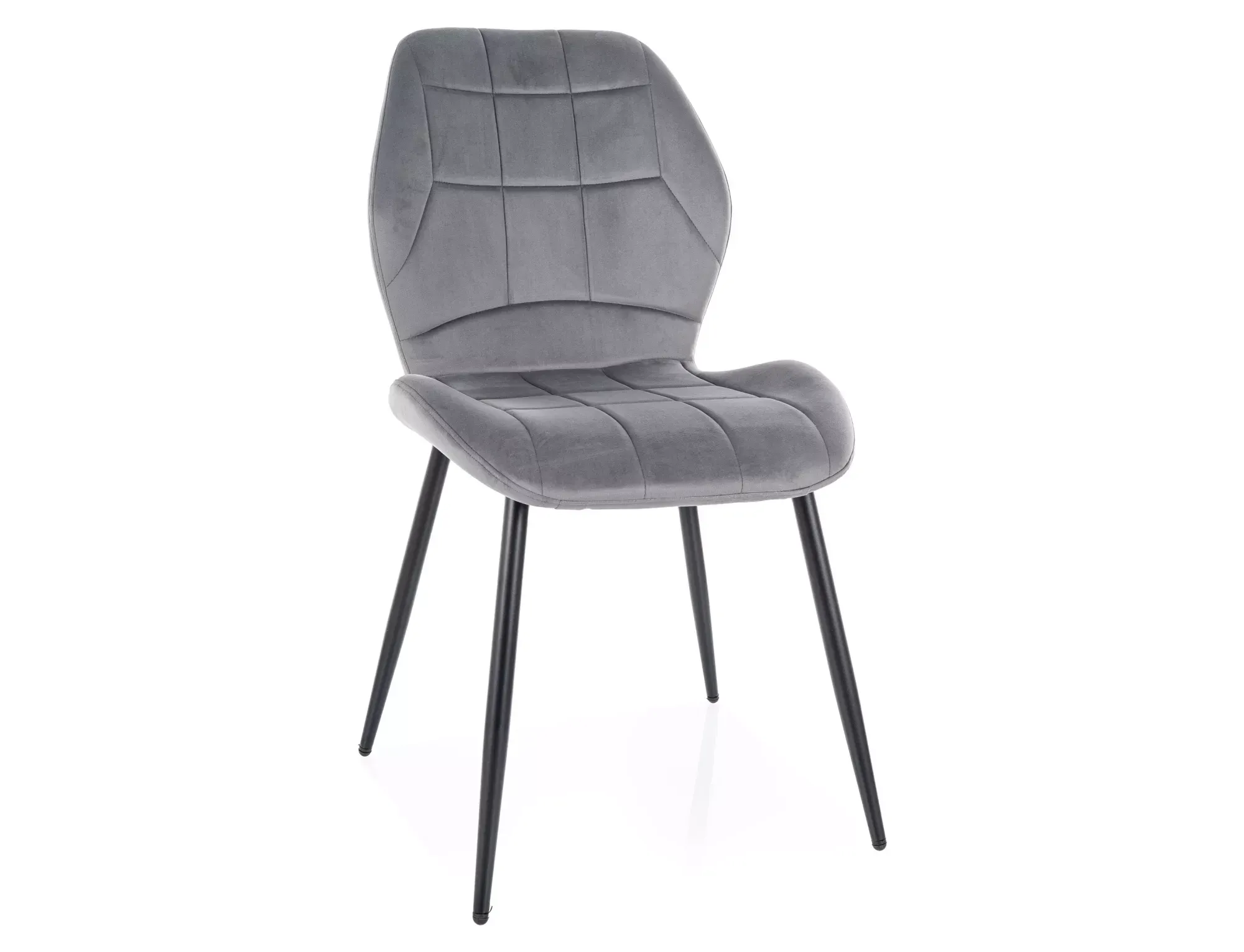 Krzesło aksamitne tapicerowane JAKE VELVET szare/czarne nogi