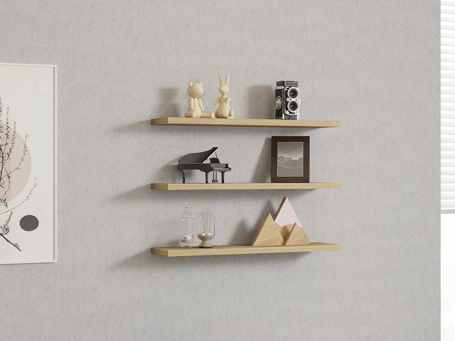 Zestaw półek ściennych BOSS SAPPHIRE 3 sztuki 60 cm efekt drewna - ASI_835PUQ1660
