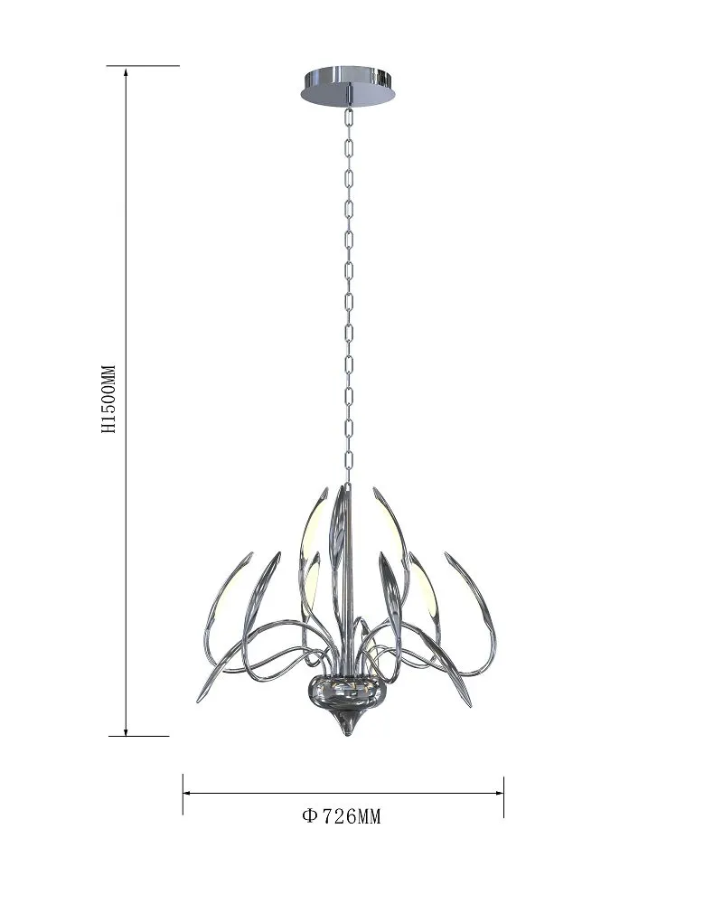 lampa wisząca, kryształ, chrom, łańcuszek, średnica 726mm