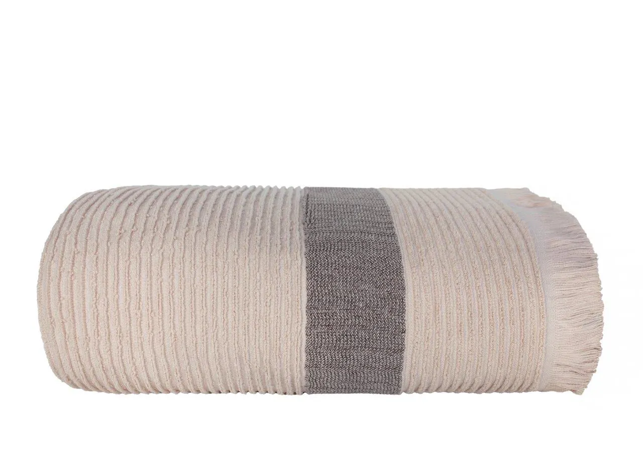 Ręcznik z frędzlami frotte FALA 70x140 gramatura 500 beżowy Wystrój domu, Poduszka