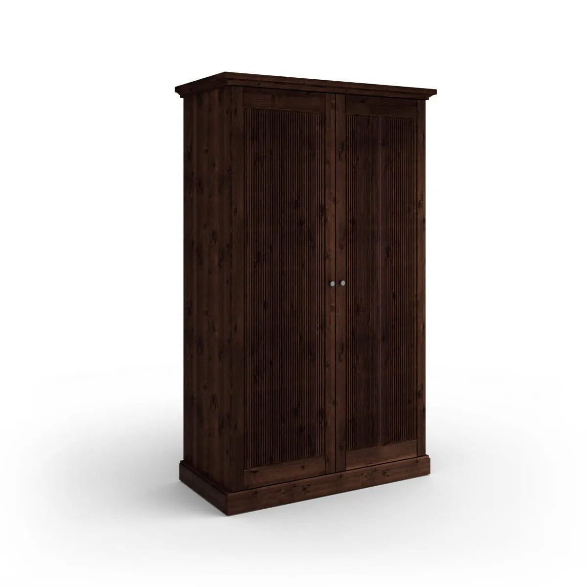 Szafa 2-drzwiowa drewniana ROSELLA 212x129 sosna ciemny brąz Szafa, Szafka, Meble