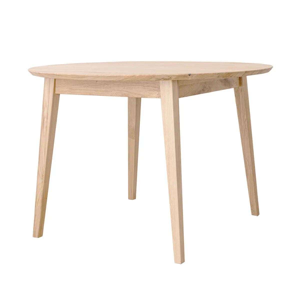 Stół dębowy okrągły ORBETELLO 110 cm dąb bielony olejowany