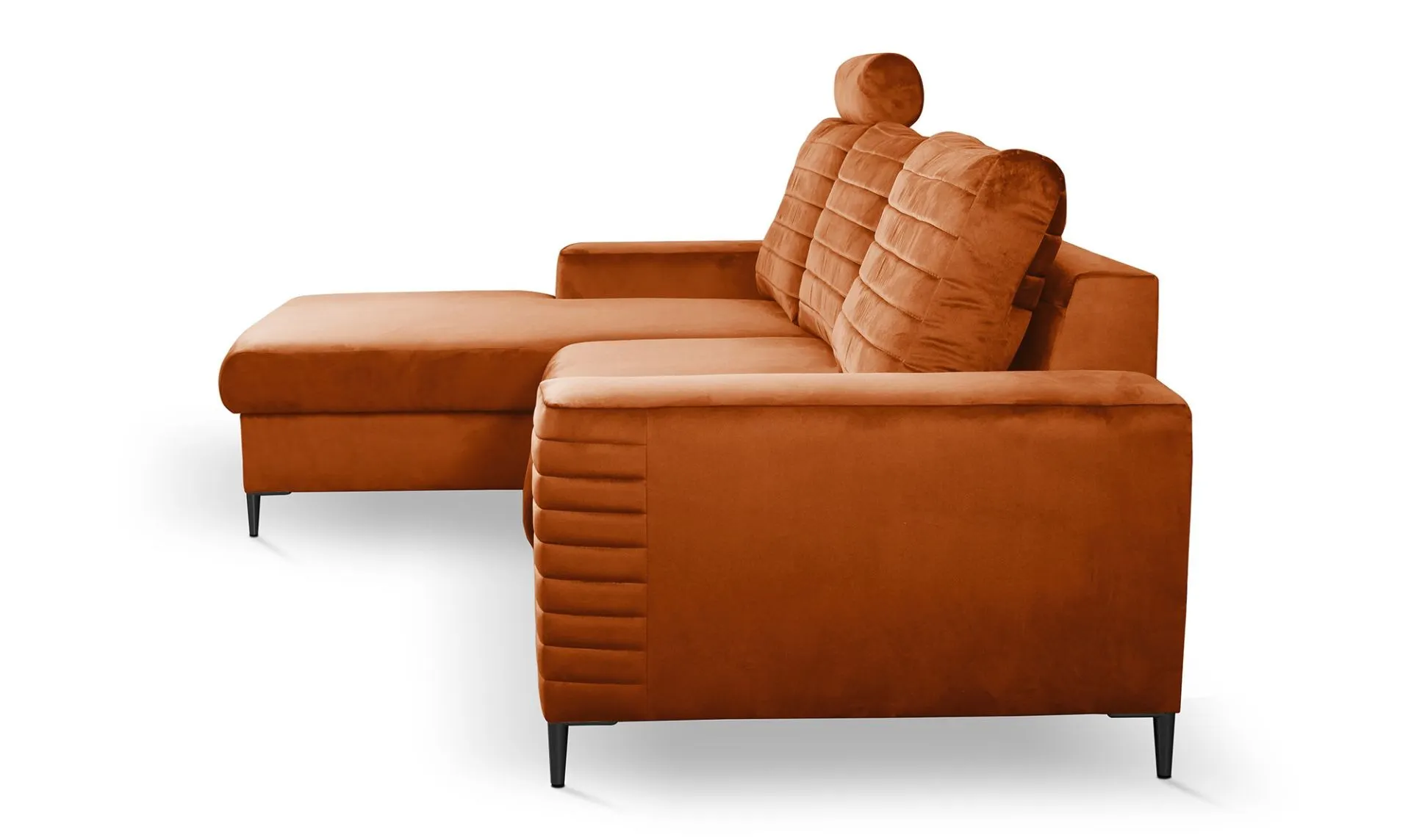 Narożnik rozkładany z pojemnikiem COLLIN VELLUTO 253 cm lewy ceglasty - COLILIN_NAR_VELLUTO33_L