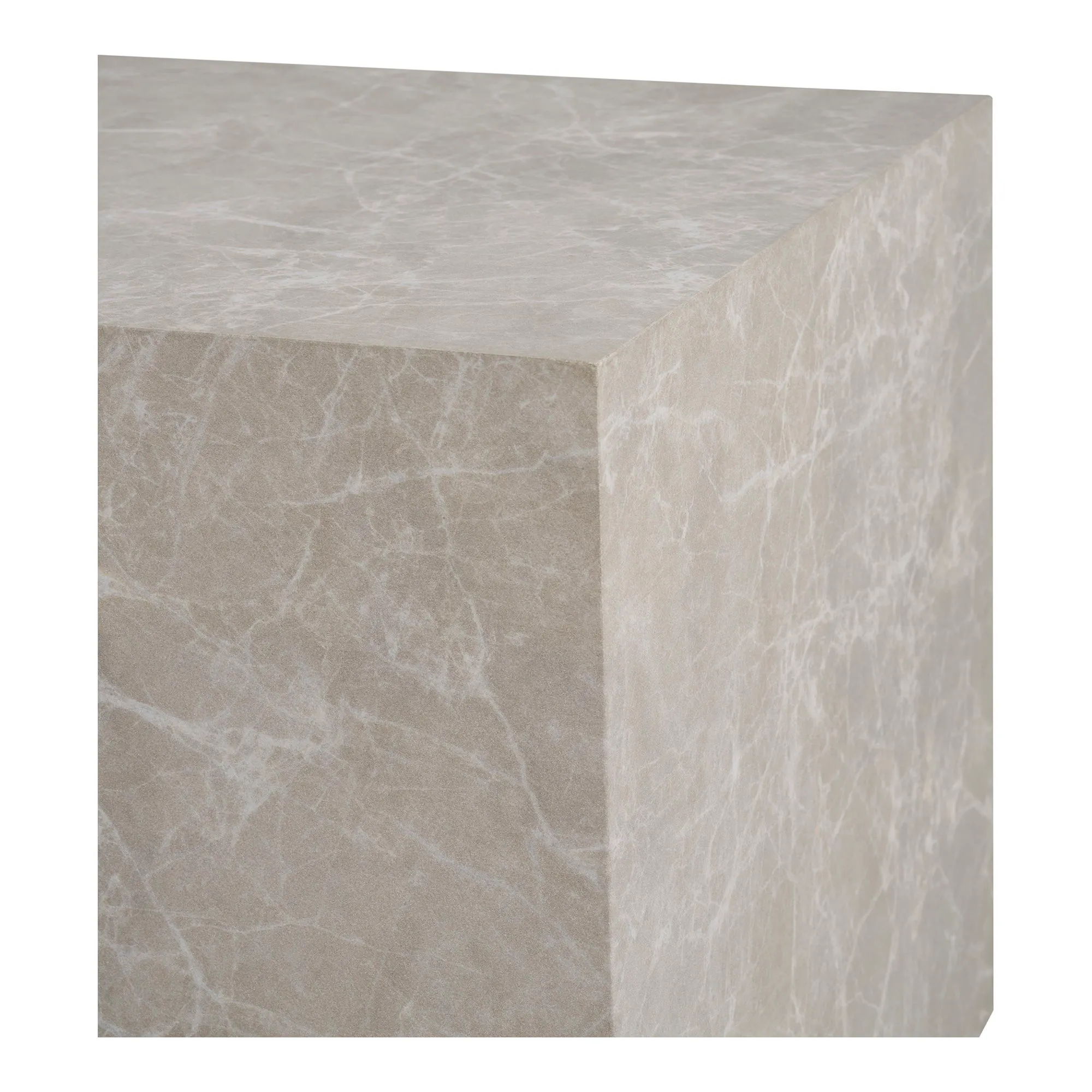 Stoliki kawowe PRAGUE (zestaw 2 sztuk: 42x42x37 - 50x50x42) - efekt marmuru, beżowy — zdjęcie 11
