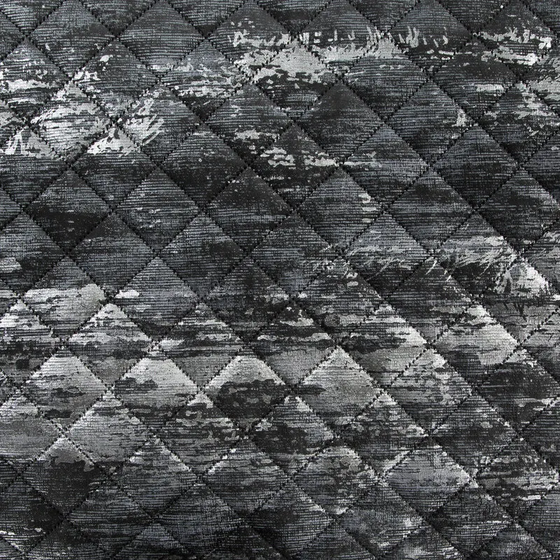 Narzuta z błyszczącym nadrukiem BLINK 3 170 X 210 CM Czarny, Srebrny - EU_452246