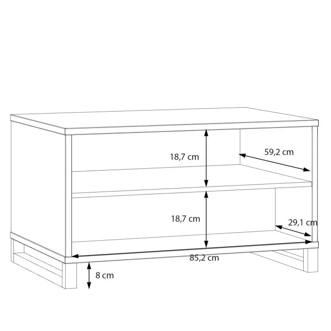 Stolik kawowy MAREDA z półką - dąb valencia - CFTT5198-D116