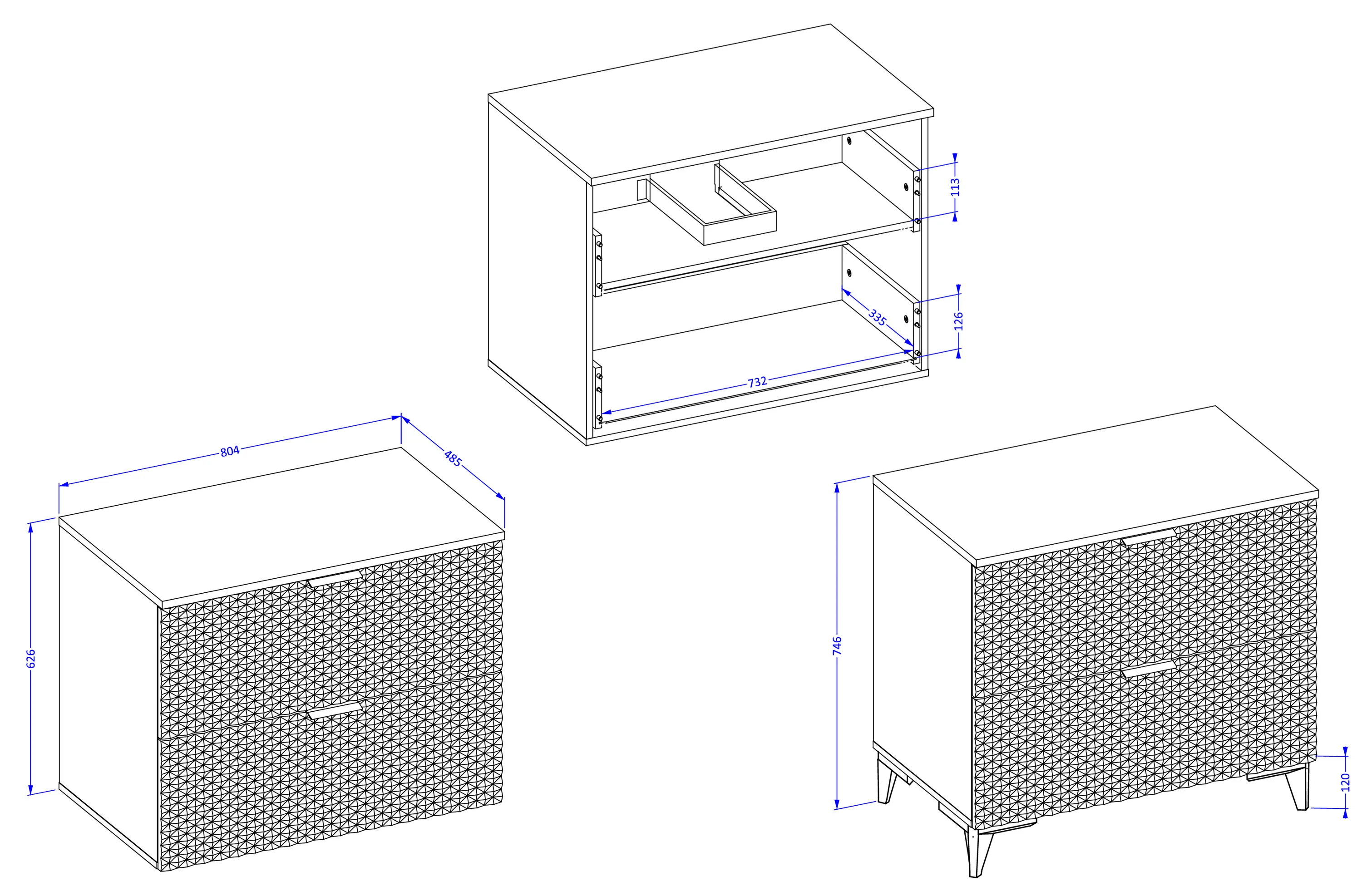 Szafka pod umywalkę LAURA wisząca z 2 szufladami 80 cm - czarna - 30W3NM48