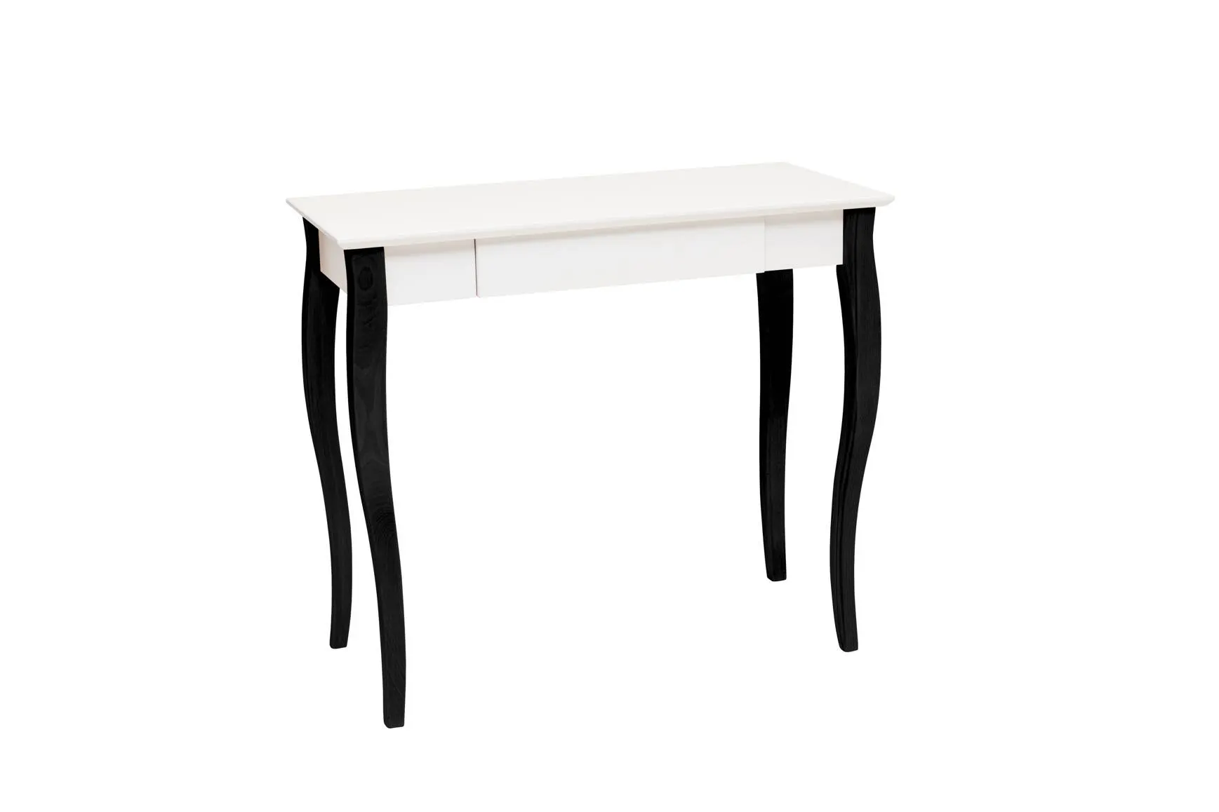 Biurko z szufladą LILLO 85x40 biały blat/czarne drewniane nogi