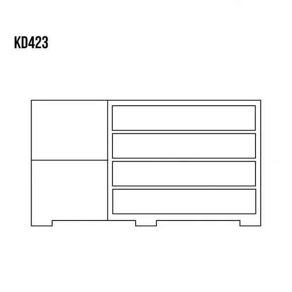 Komoda bukowa KD423 Naturalny DREWMAX — zdjęcie 4