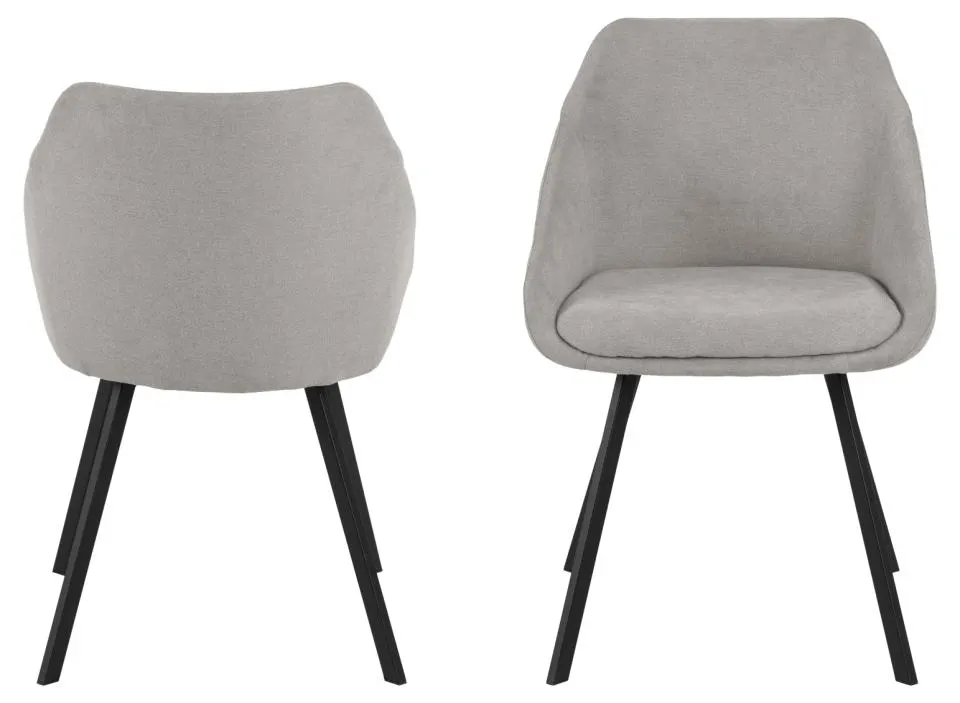 Krzesło Lana, jasnoszary- czarny ( zestaw 2 sztuk ) - 0000098132