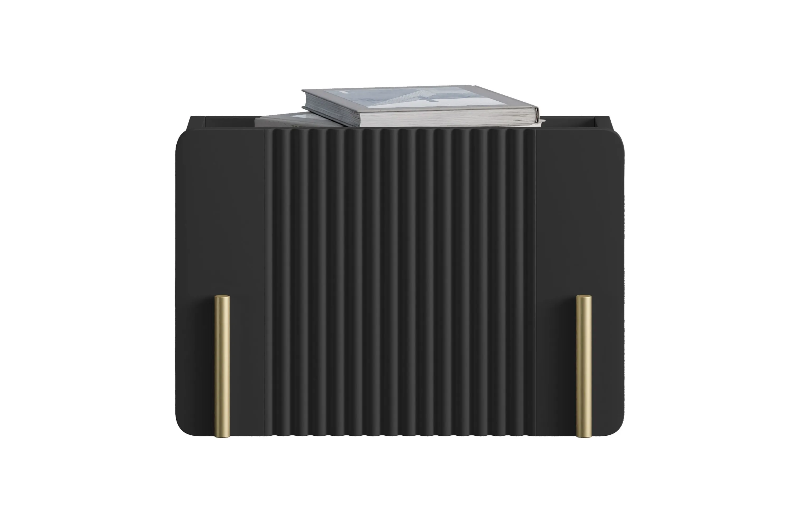 Szafka nocna wisząca z 1 szufladą MALMI 45cm - czarny - złoty - B_166955