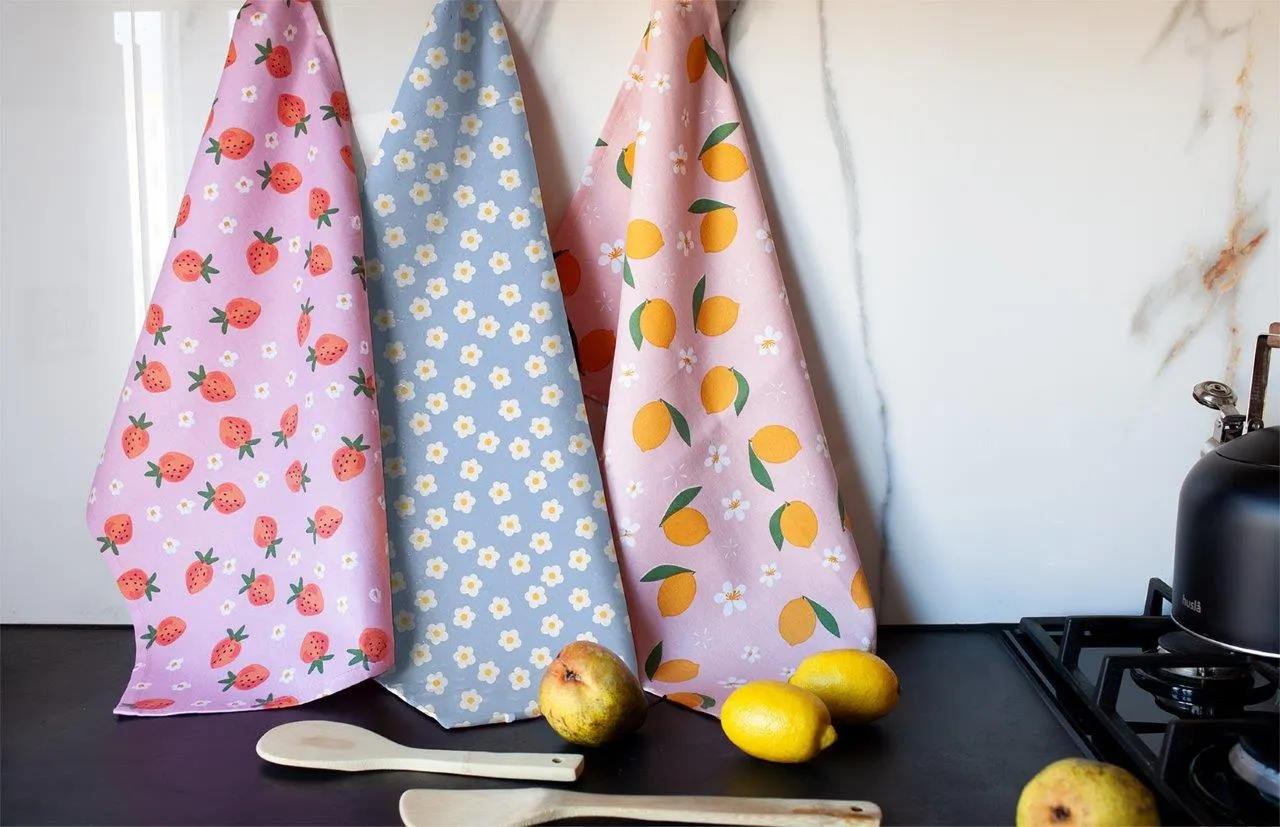 Ścierka zestaw 3 szt. KUKE 025 cytryni i truskawki 40x60 wielokolorowy - FARO_30813