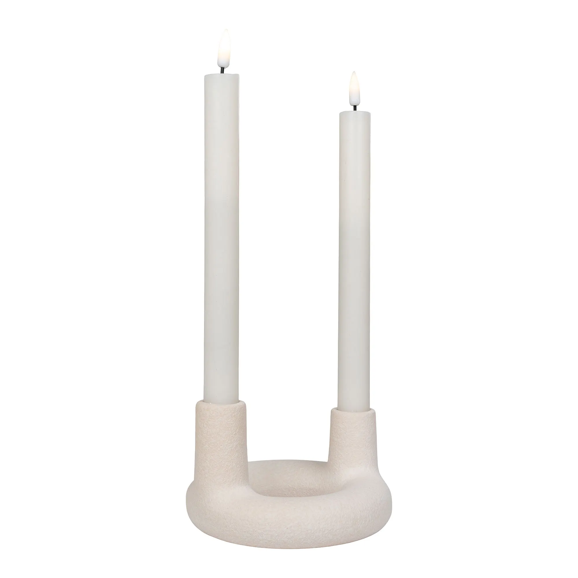 Świecznik ceramiczny CANDLE fi13x85 cm beżowy - 4561178