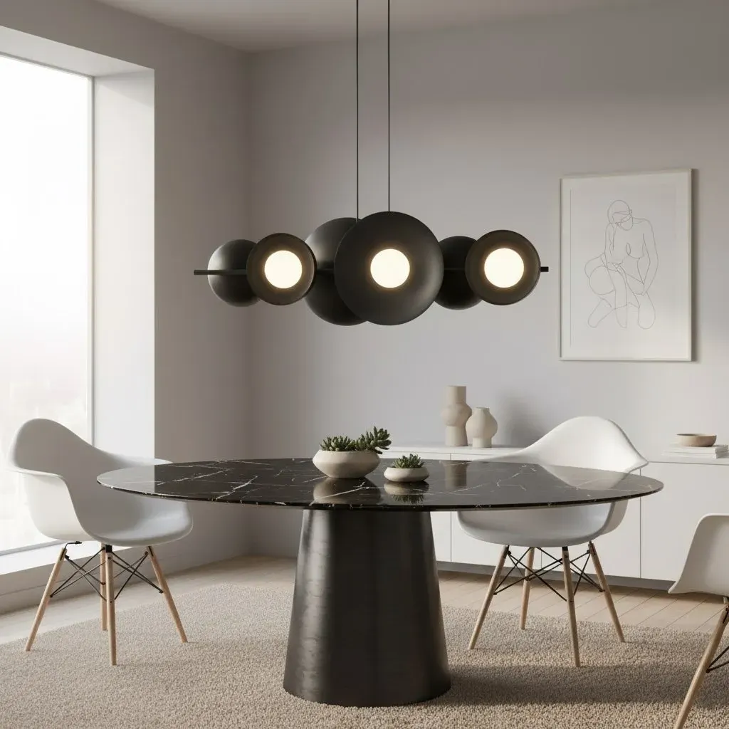 Lampa wisząca metalowa VOLUM 6 czarna — zdjęcie 5
