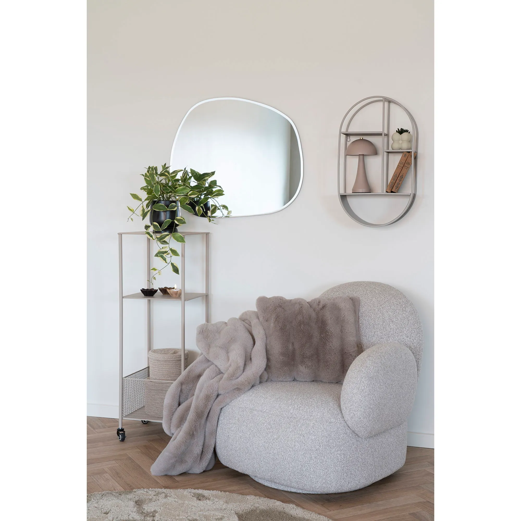 Fotel obrotowy MESSINA boucle -jasnoszary