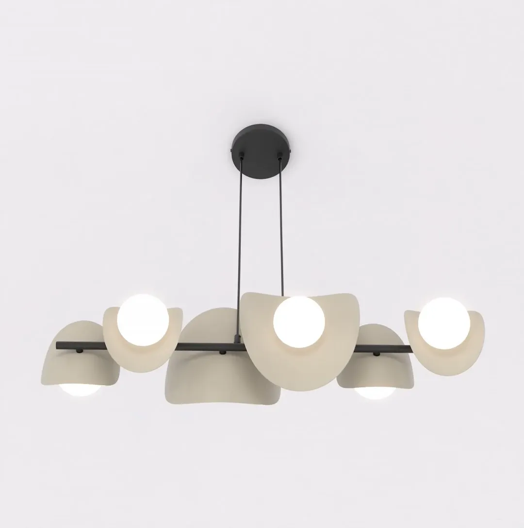 Lampa wisząca metalowa ELEMENTI 6 beżowa — zdjęcie 4