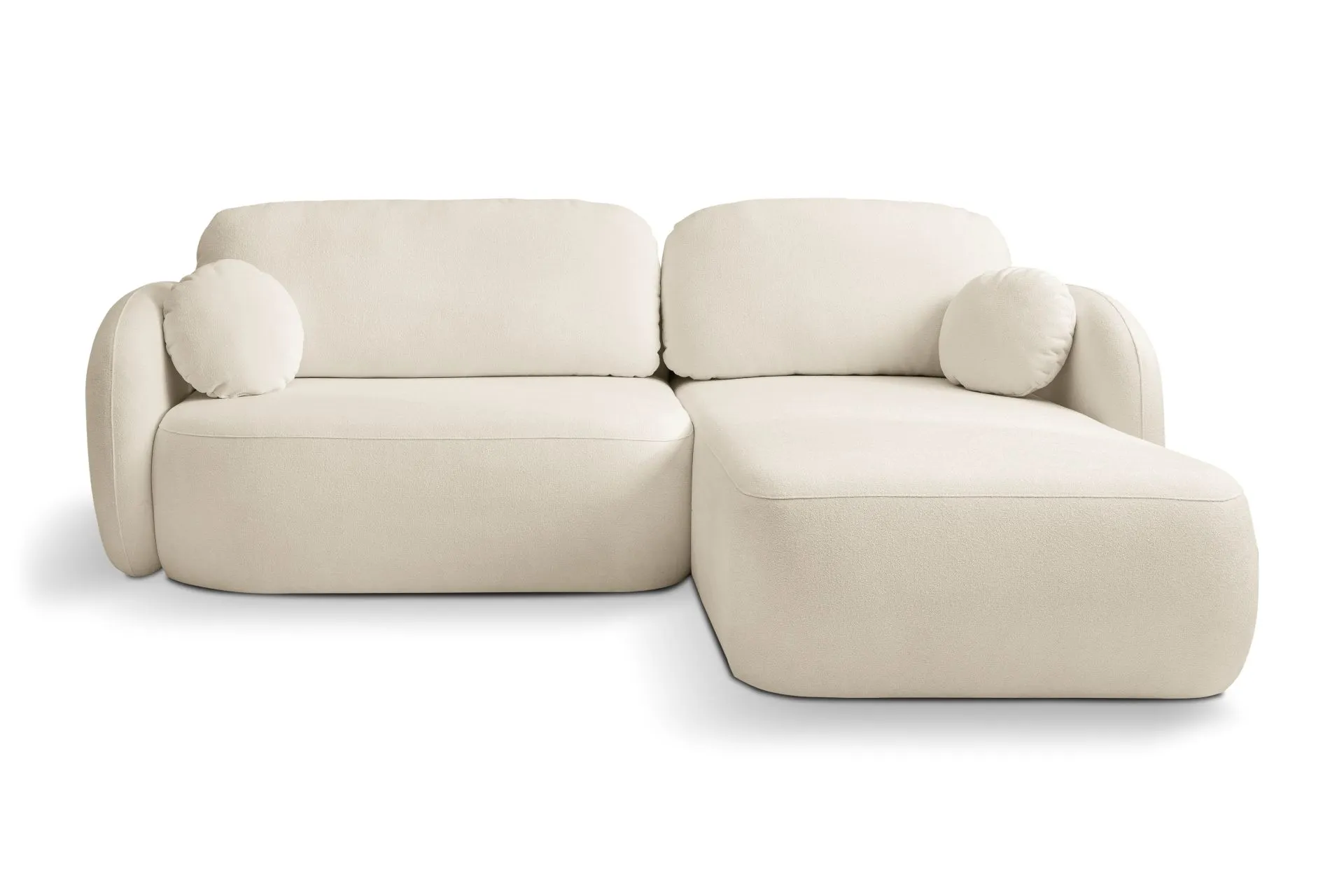 Narożnik rozkładany z pojemnikiem OLIO SICURIO 248 cm prawostronny beżowy - OLIO_NAR_SICURIO55_P