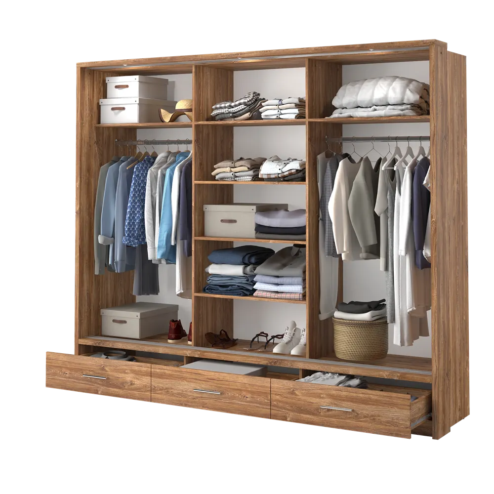 Szafa 3-drzwiowa LED ARTI AR-01P dąb styrling - AR1DYP