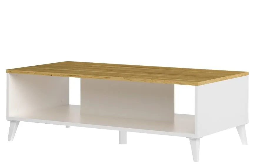 Stolik okolicznościowy BARRIS 41 z półką biały orzech 120x60x40cm