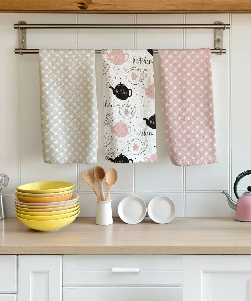 Ścierka zestaw 3 szt. KUKE 024 czajnik 40x60 wielokolorowy - FARO_30812