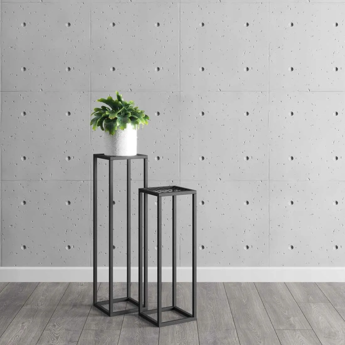 Kwietnik stojący metalowy z siatką RENES S czarny - LD_TZ000040
