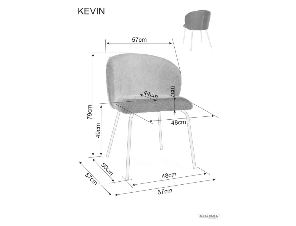 Krzesło KEVIN Vardo 11 szare czarny stelaż