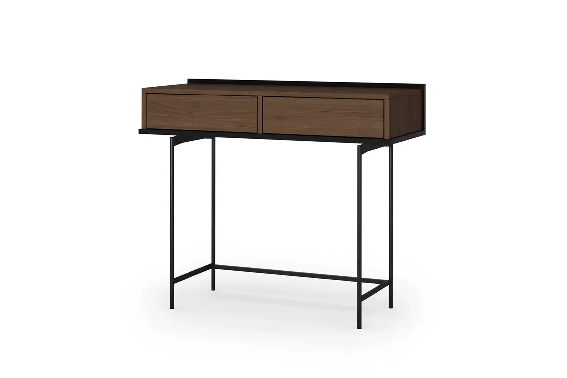 Konsola z 2 szufladami ZENAR 100 cm orzech elegant czarny Konsola z 2 szufladami ZENAR 100 cm orzech elegant czarny