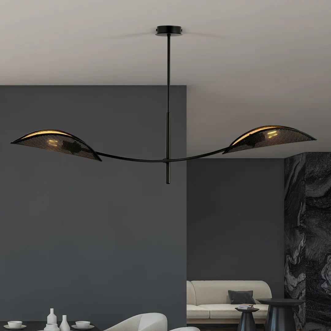 Lampa wisząca LOTUS 2 czarny złoty — zdjęcie 4