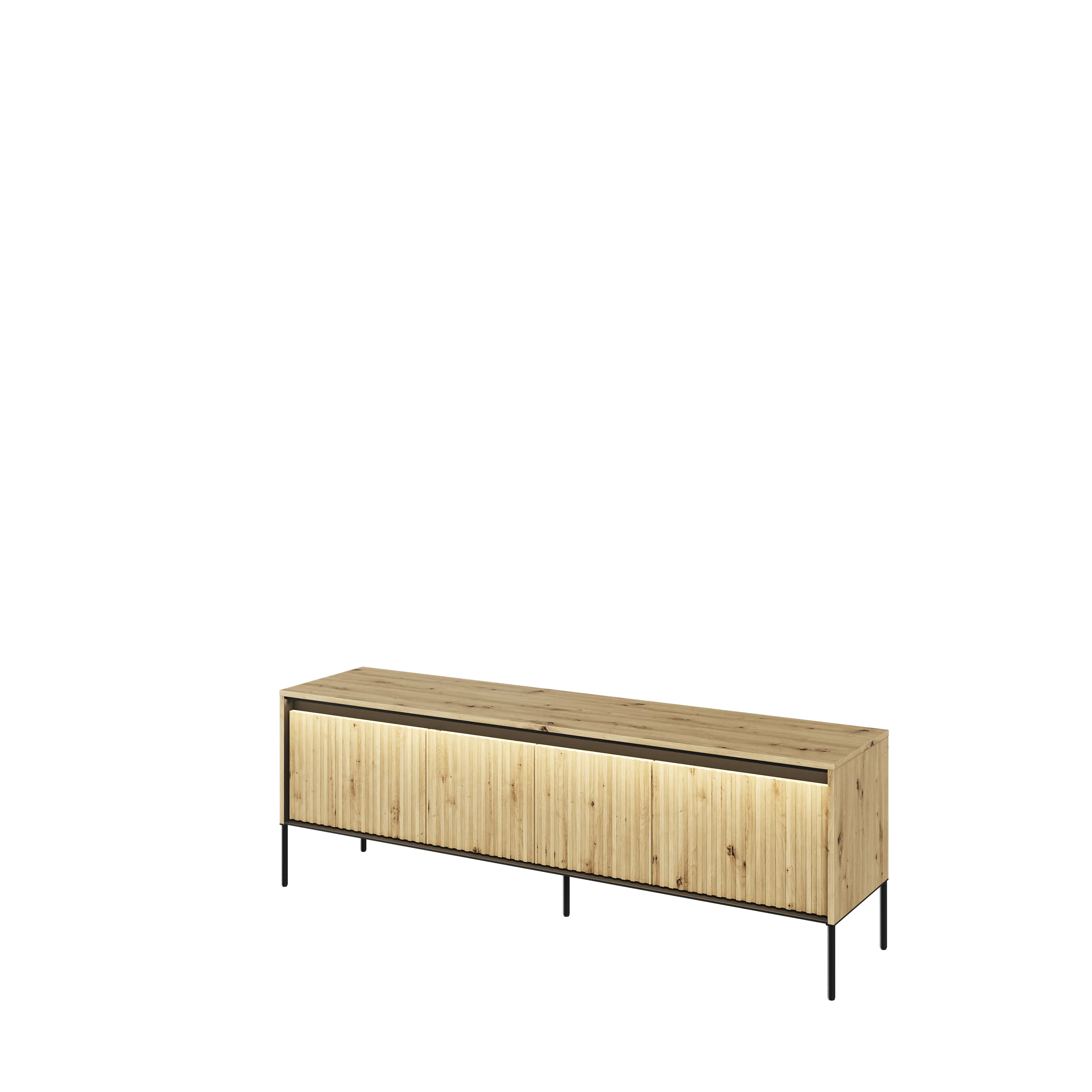 Szafka RTV z oświetleniem TREND TR-05 4D 166cm dąb artisan/czarny
