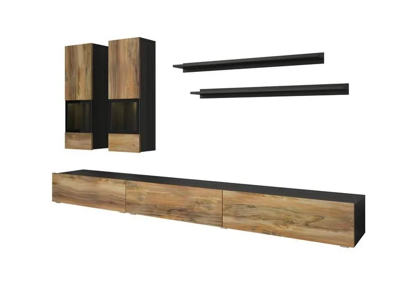 Meblościanka 5-częściowa BAROS 10 touchwood orzech satynowy