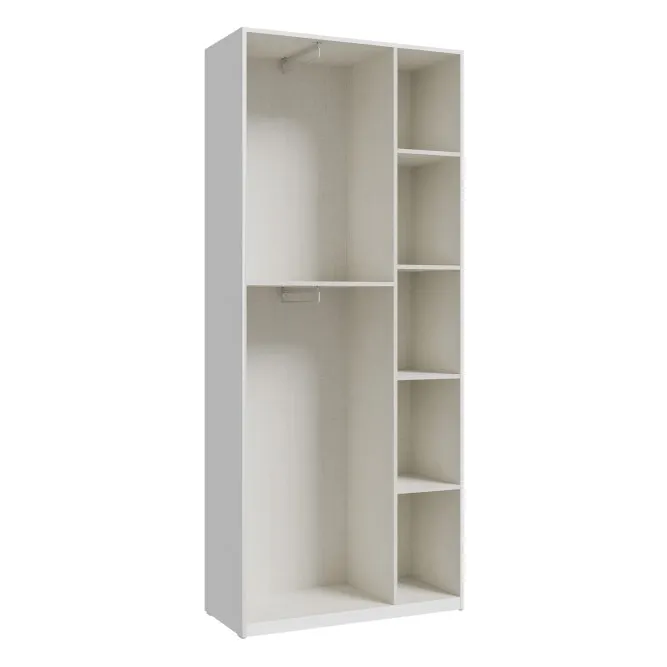 Szafa 2-drzwiowa HOME NOOK 2 drążki i półki 90cm biała — zdjęcie 6
