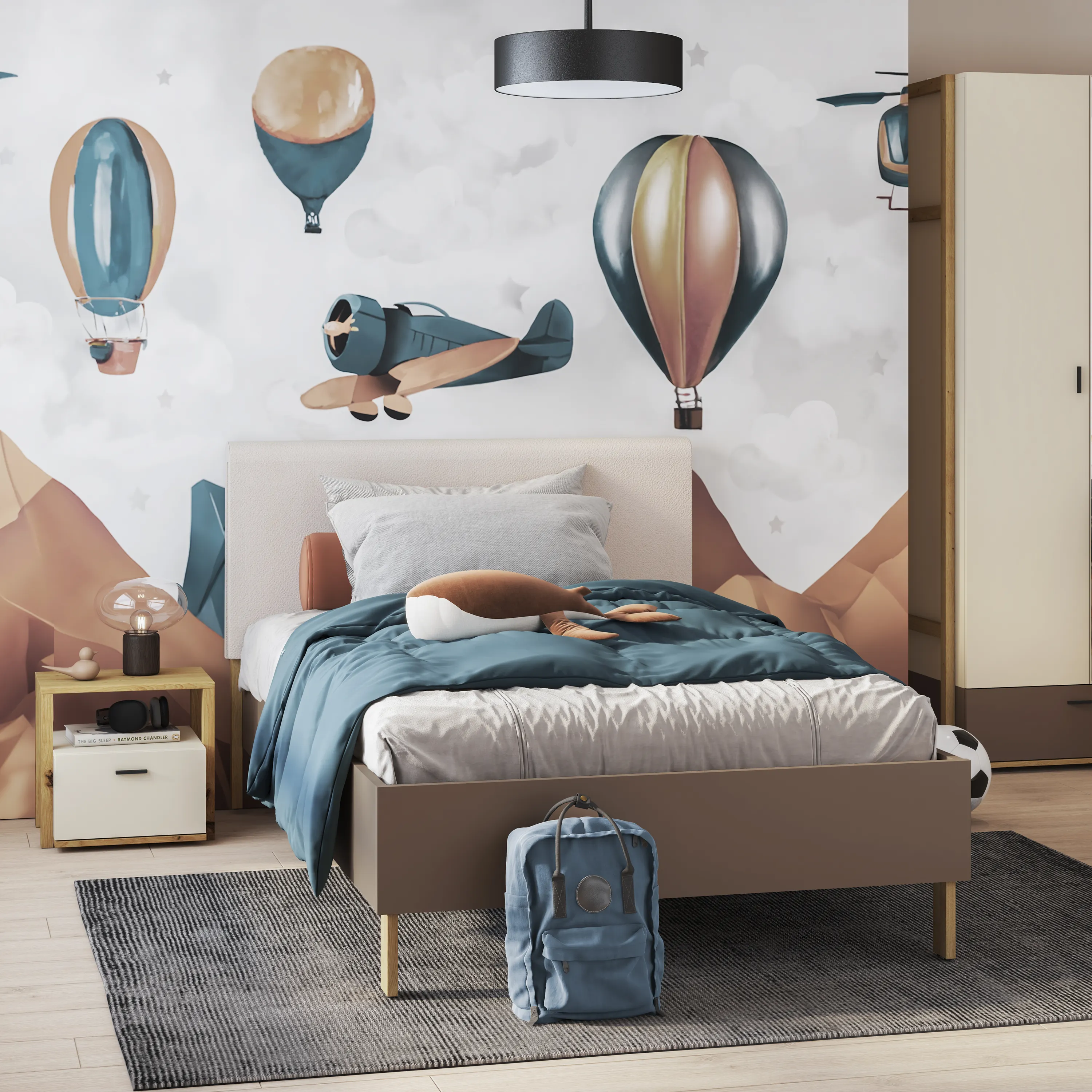 Szafka nocna Lenny LY-07 dąb artisan/beż - LY7ABT