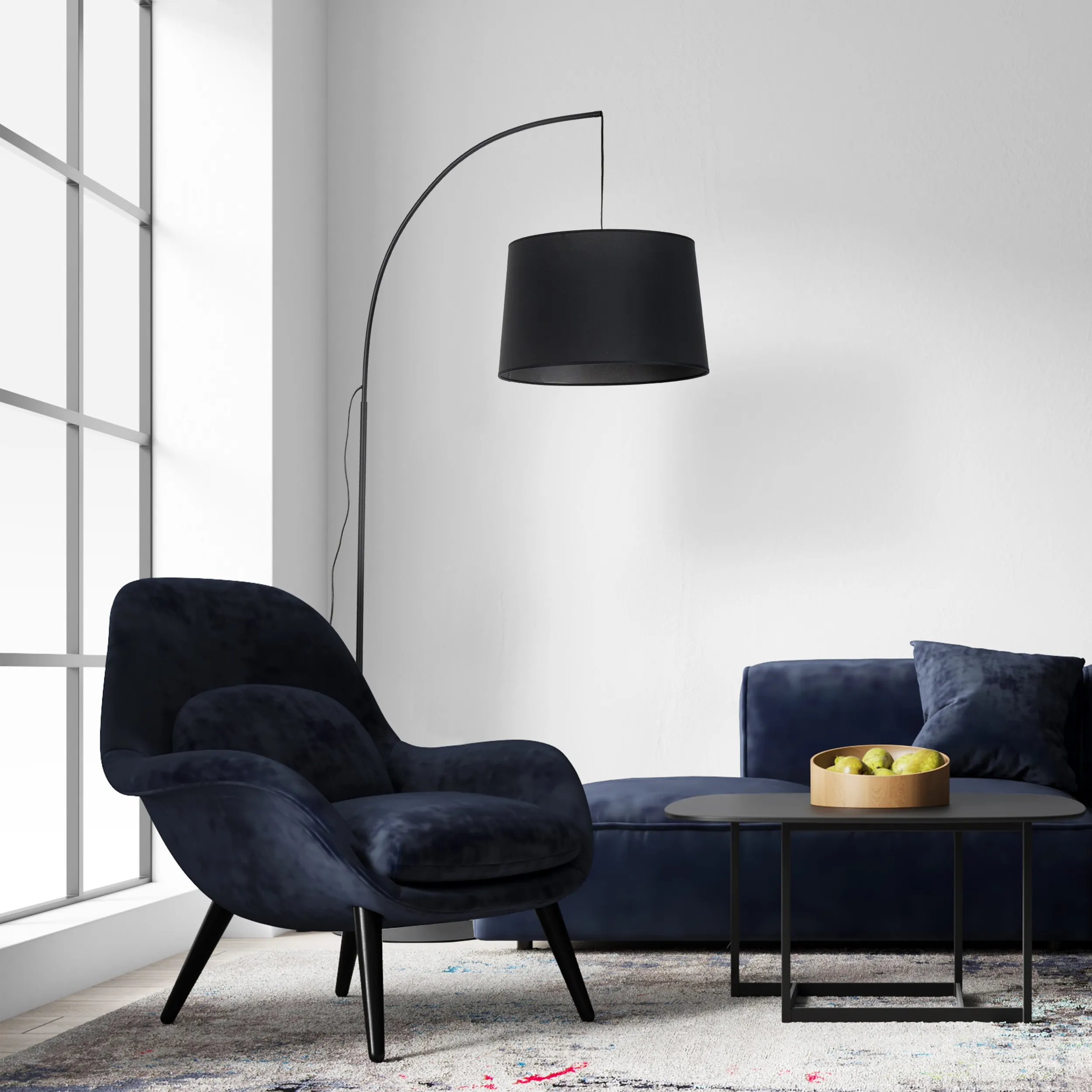 Lampa podłogowa ORTA czarna 200x90x45cm - TK_5417