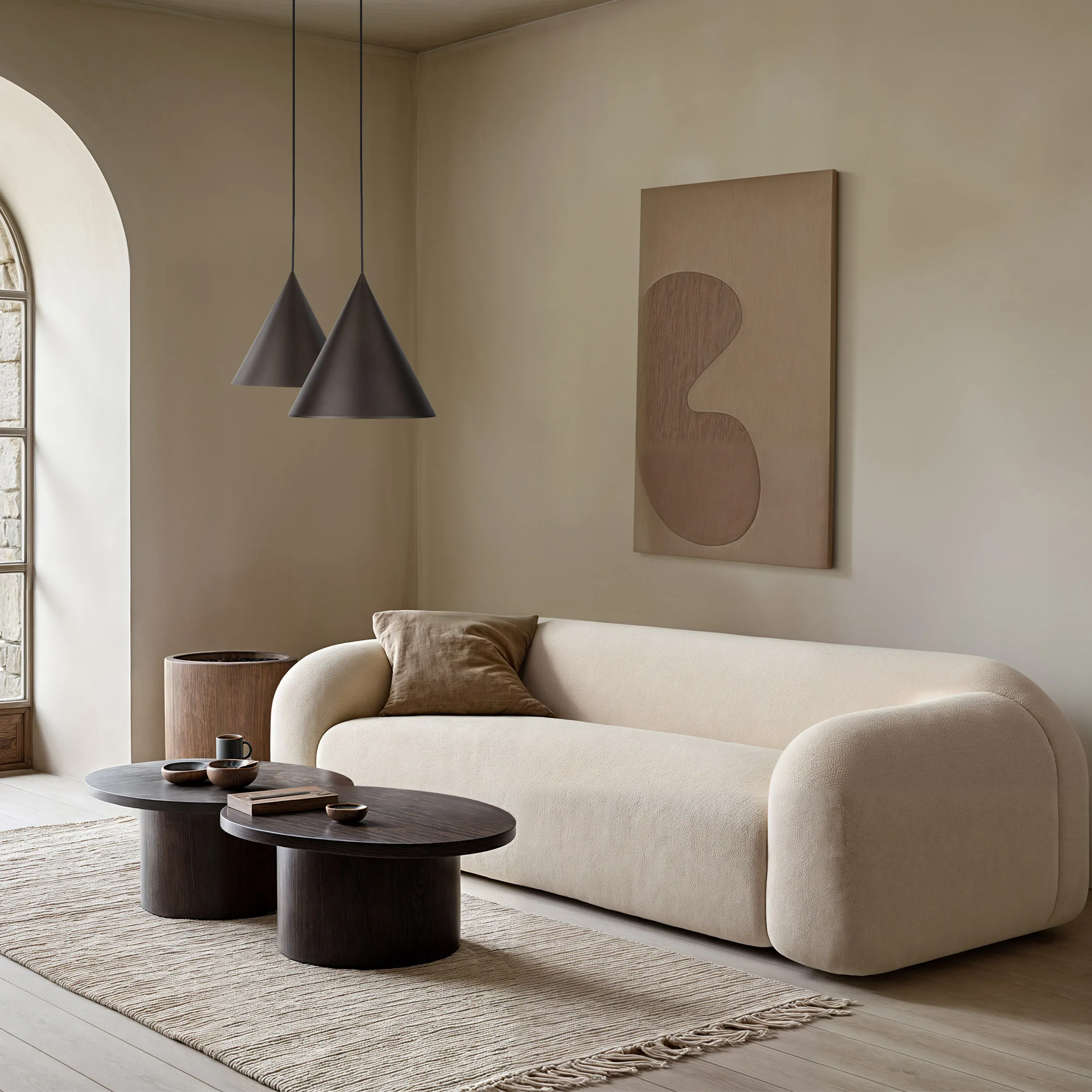 Lampa wisząca CONO brązowa 170x32cm - TK_10038