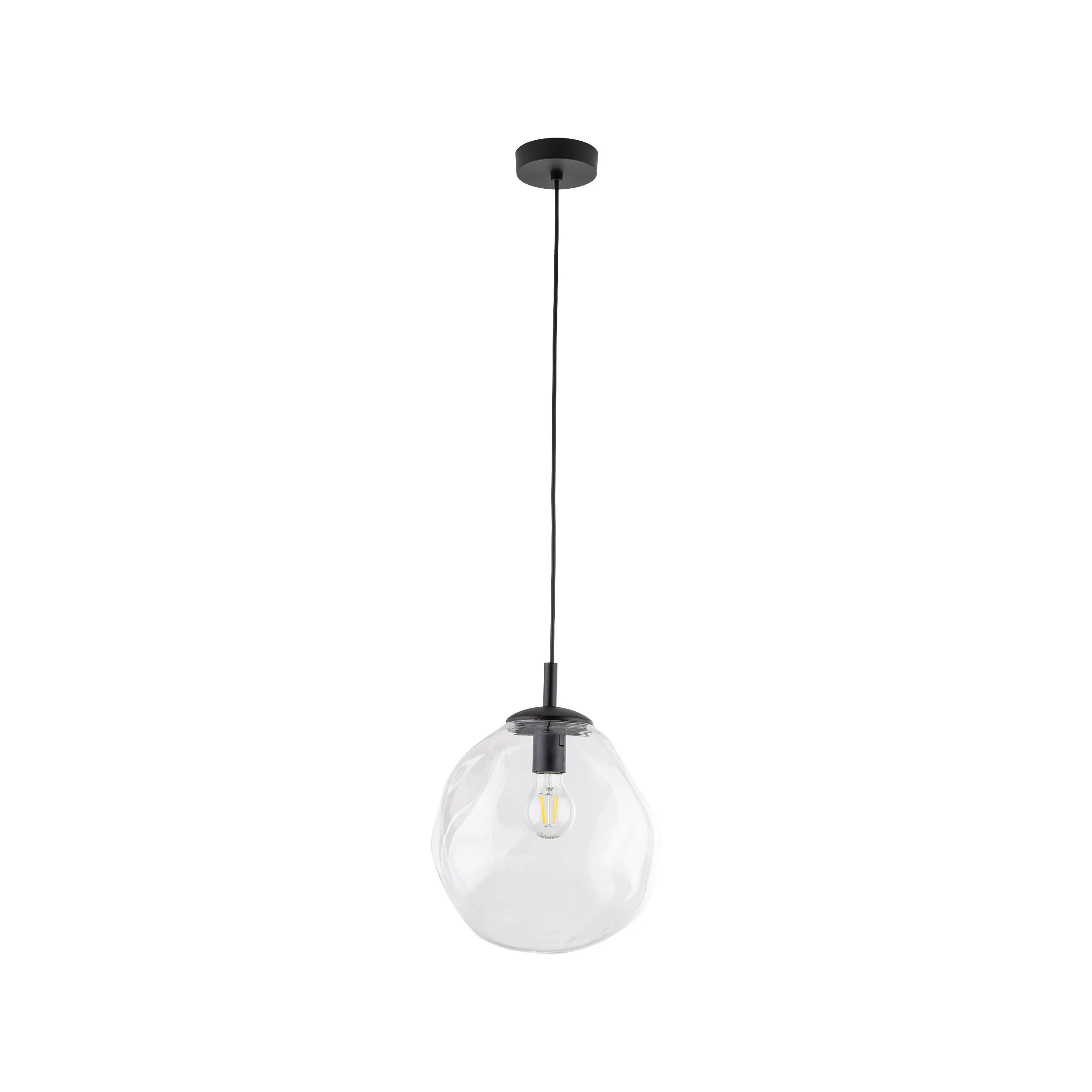 Lampa wisząca SOL MINI czarna z transparentnym szklanym kloszem 175x25cm