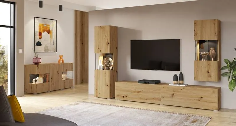 Meblościanka AVA stojąca/wisząca dąb artisan - 24RCLM09