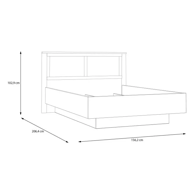 Łóżko ze stelażem CHISBURY 140X200 - dąb riviera, modrzew jasny sibu - BHLL3142-M482