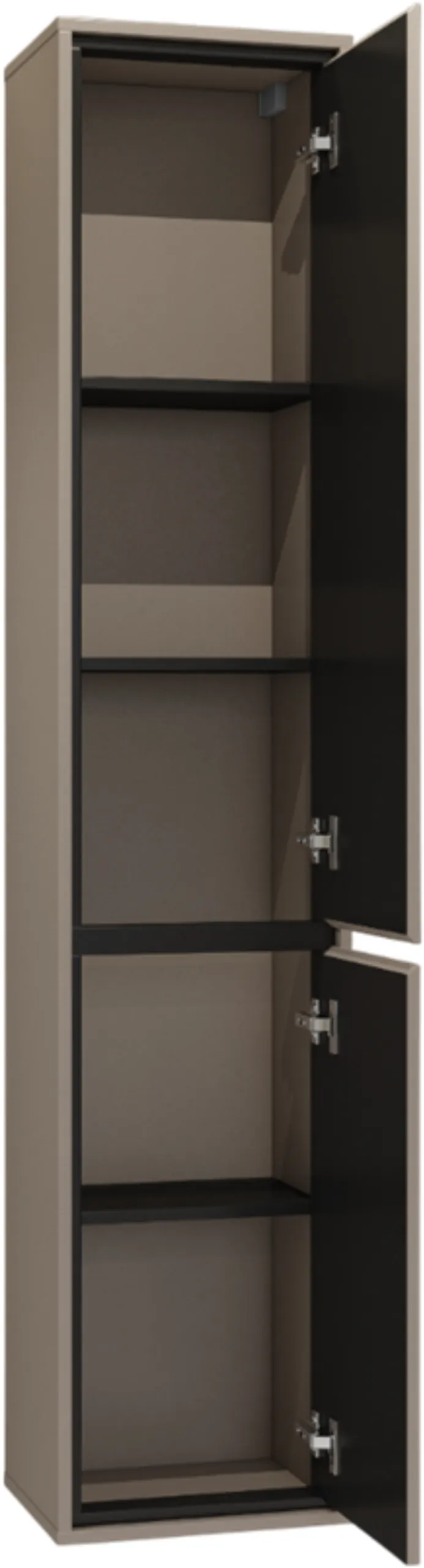 Szafka wysoka wisząca IRVINE 2-drzwiowa - congo, czarny - 30CWNP07